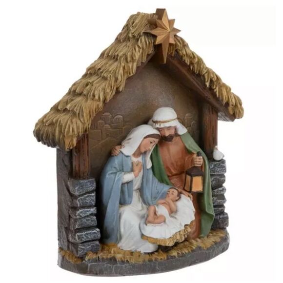 Holy Family Nativity Nativity Scene Figurine with Gold Star - Picture 3 of 3